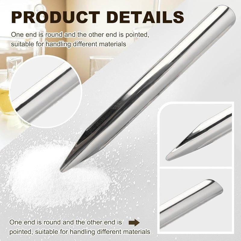 TUNQISM 6pcs 6-inch Laboratory Spatula, Stainless Steel Laboratory Shovel, Round Pointed Spatula, Laboratory Curved Metal Head Spoon, Used for scooping and transferring Mixed Powder - Image 4